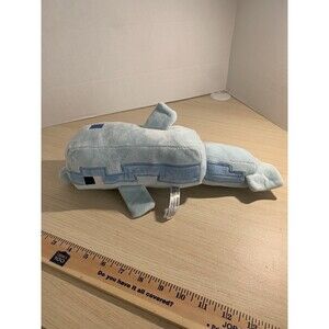 Minecraft Dolphin Plush, Light Blue - Mojang/Jinx, 13.75″ Long, RARE Size Used
